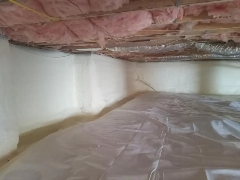 Crawl space encapsulation with closed-cell spray foam for Spray Foam Roofing in North Fond du Lac